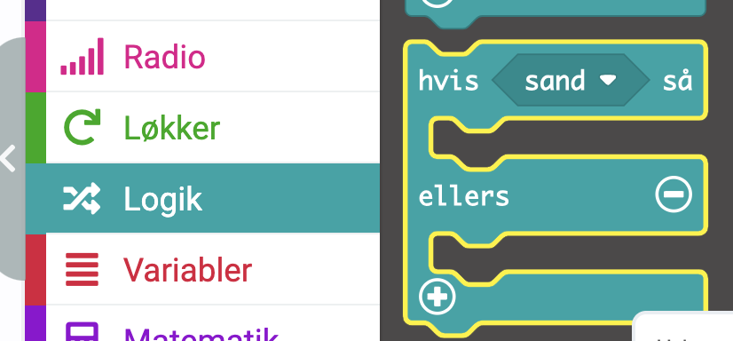 Forgrening i logikmenu